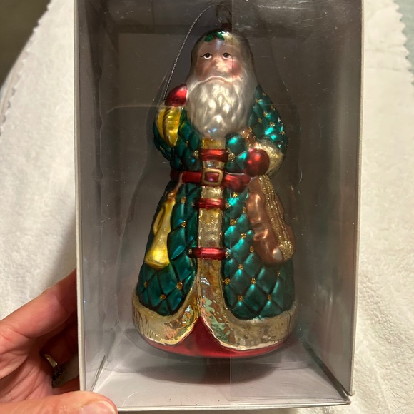 Vintage Department 56 Mercury Glass Victorian Santa Ornament - Picture 1 of 7